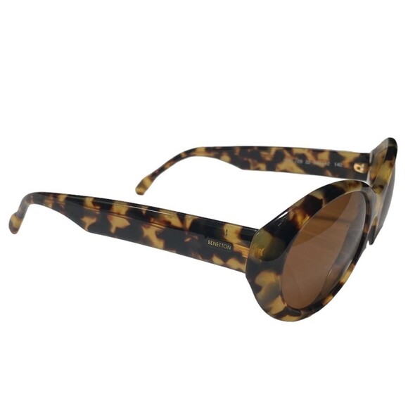 Vintage BENETTON Faux Tortoise Sunglasses Retro Old Money Y2K EUC main image 5